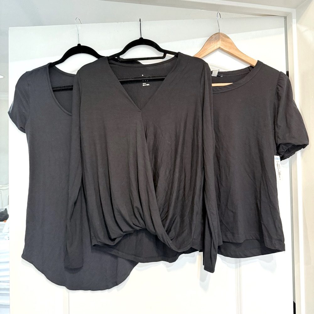 Women's Black Tops Set of 3 (smalls)